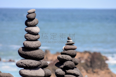 海滩,海洋,石头,稳定,特内里费岛,金字塔,水,天空,美,禅宗