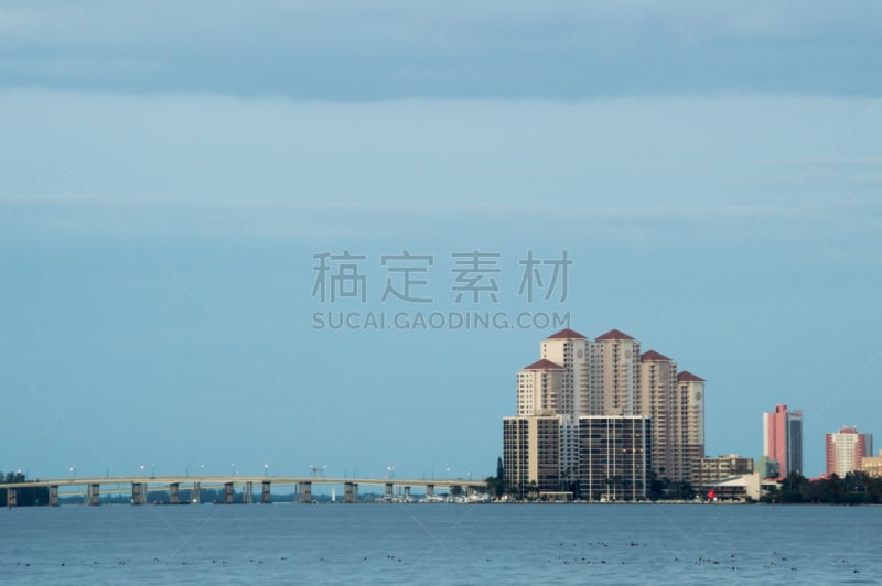 迈尔斯堡酒店,佛罗里达,市区,河流,居住区,麦尔斯堡海滩,李郡,水,天空,水平画幅