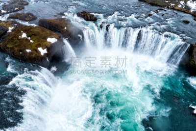 上帝瀑布,冰岛国,米湖,北极,水,美,水平画幅,瀑布,无人,巨大的