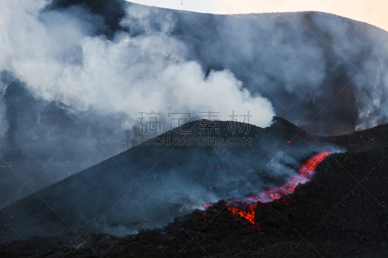 喷泉,熔岩,埃特纳火山,西西里,水平画幅,山,2014年,机场,制造