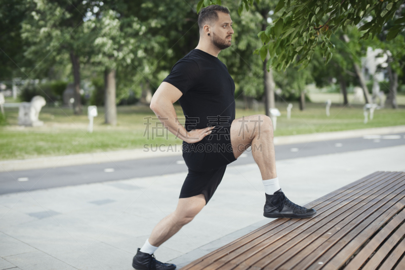 运动,腿,户外,男人,松弛练习,活力,热,有氧运动法,弹性,健康