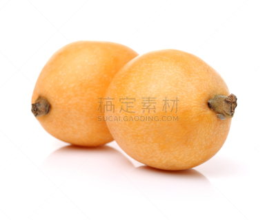 枇杷,水果,白色背景,都市风景,分离着色,特写,饮食,褐色,水平画幅,无人