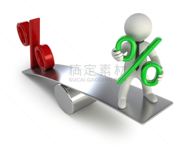 三维图形,小的,人,水平画幅,形状,百分比号,低的,符号,跷跷板,平衡