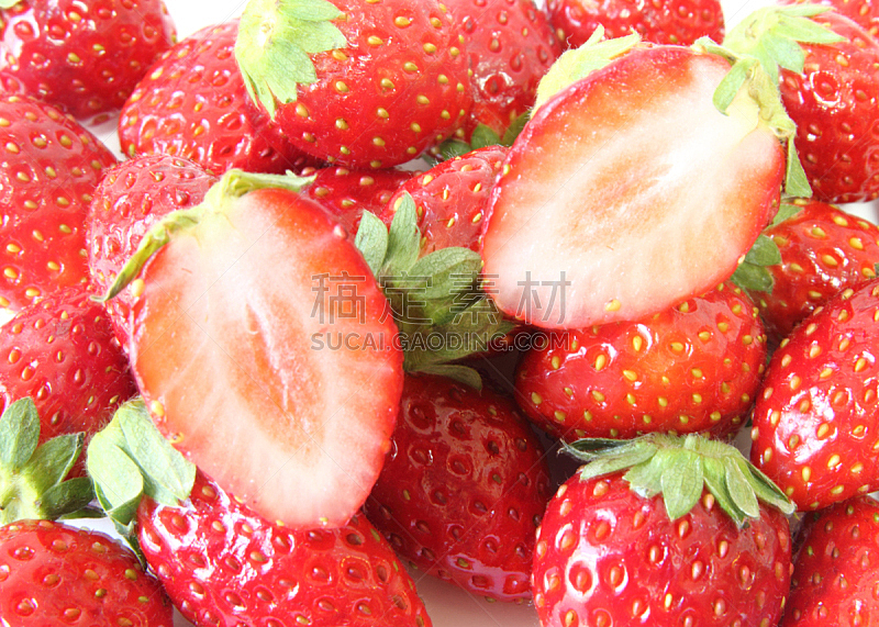 草莓,水平画幅,素食,膳食,纤维,夏天,甜点心,都市风景,白色,清新