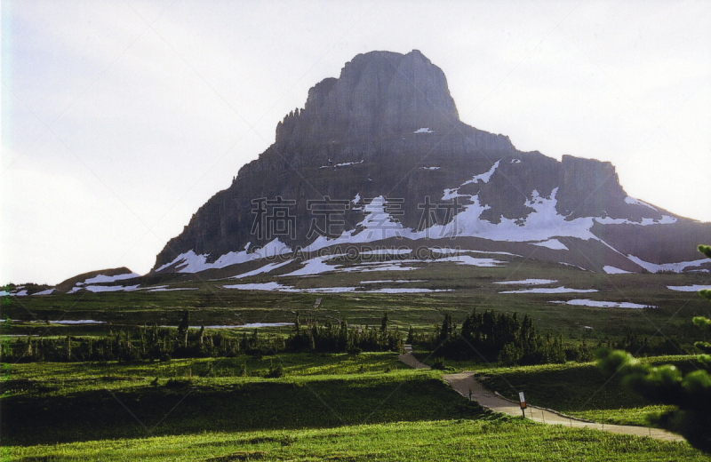 蒙大拿州,西北,美国冰河国际公园,春天,水平画幅,山,雪,无人,风景