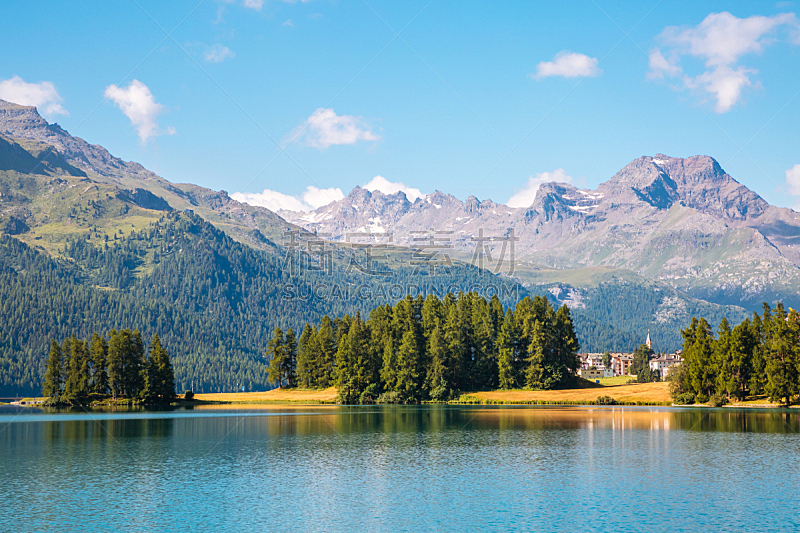 池塘,山谷,非凡的,风景,蓝色,山,瑞士阿尔卑斯山,欧洲,方向,旅途
