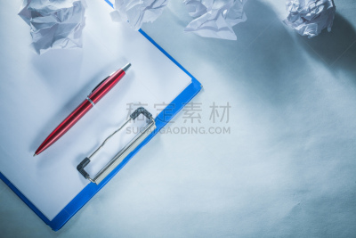 办公室,弄皱的,写字板,纸球,空白的,概念,水笔,水平画幅,消息,无人