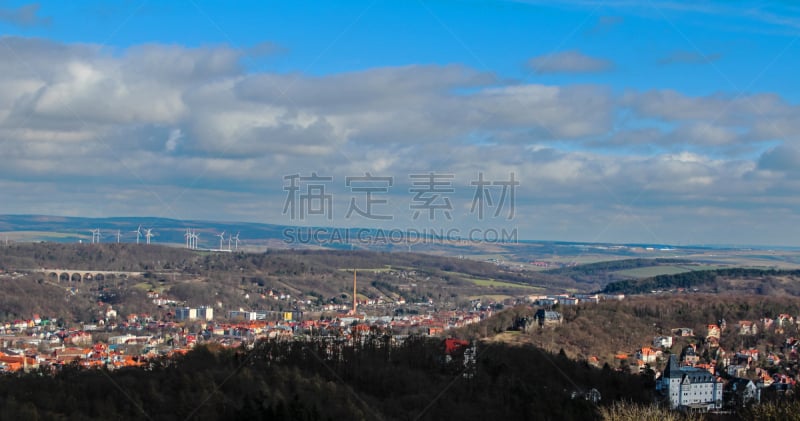 埃森纳赫,风景,瓦特古堡,天空,图林根州,水平画幅,山,无人,户外,云景