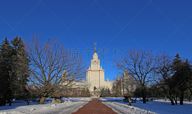 Mikhail Lomonosov,莫斯科,俄罗斯,大学,州,美因河,建筑外部,外立面,水平画幅,建筑