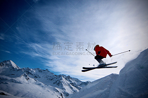 极限滑雪,天空,度假胜地,水平画幅,雪,滑雪坡,户外,奥地利,冬天,阿尔卑斯山脉