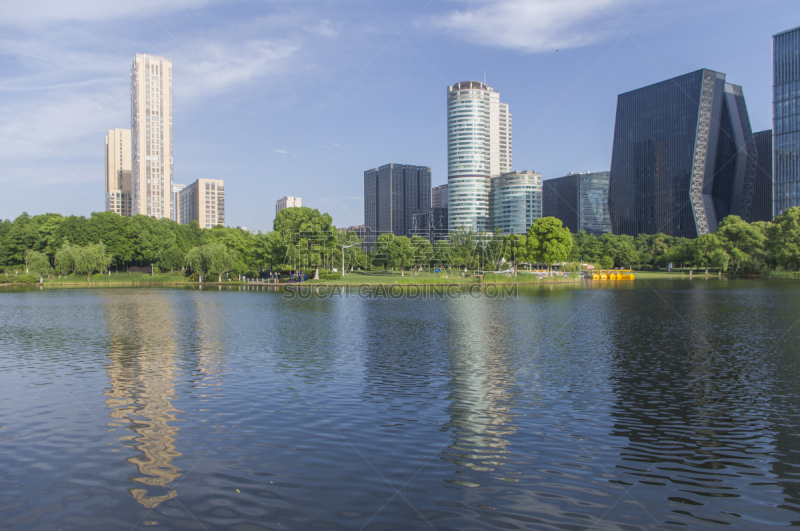 宁波市,城市天际线,浙江省,自然,水,天空,水平画幅,建筑,无人,金融