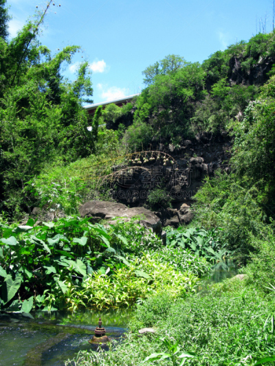 沟壑,神圣,运河,垃圾填埋场,留尼汪（法属）,过时的,大门,灌溉设备,垂直画幅,水