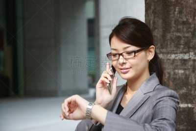 女商人,可爱的,商务,纯净,仅日本人,华贵,腕表,东亚人,女人,青年女人