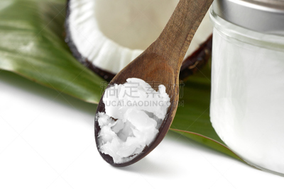 椰子油,特写,木匙,水平画幅,无人,椰子,化妆用品,工作室,开着的,白色