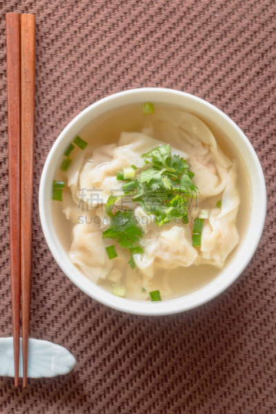 馄饨,汤,透明,虾饺,饺子,垂直画幅,褐色,膳食,海产,中国