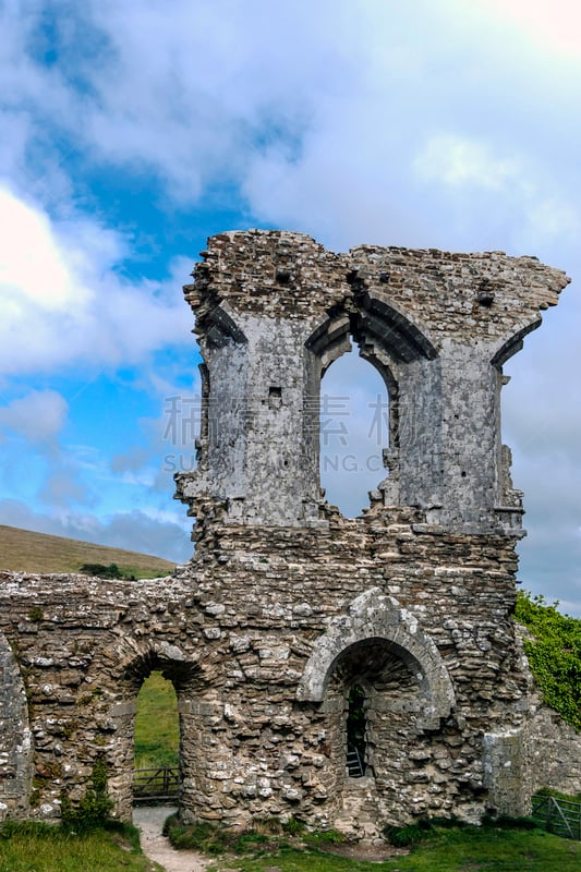 Remains of Corfe Castle / Wareham / United Kingdom