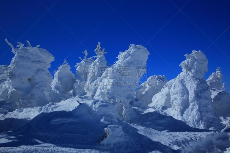 山,佐阿山脉,山形县,天空,水平画幅,雪,无人,户外,白色,冬天