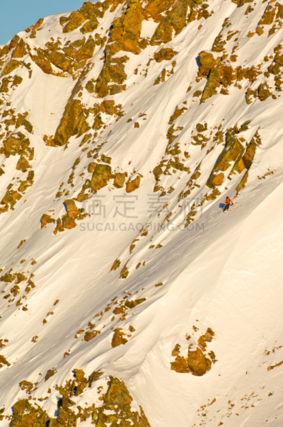 陡峭,极端地形,极限滑雪,秃峰,高尔山脉,非滑雪场地的滑雪,风险,运动,极限运动,犹他