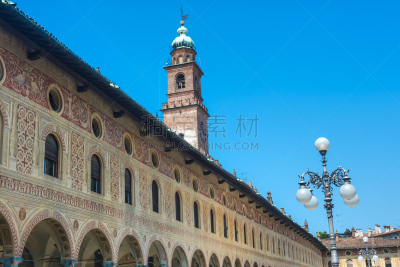 维杰瓦纳,广场,Doge's Palace,纪念碑,天空,水平画幅,无人,古老的,帕维亚,户外