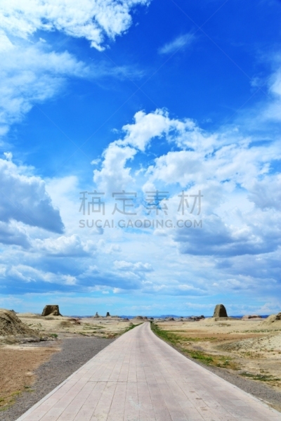 恶魔,塔克拉玛干沙漠,雅丹,自然,垂直画幅,建筑,无人,路,中亚,废墟
