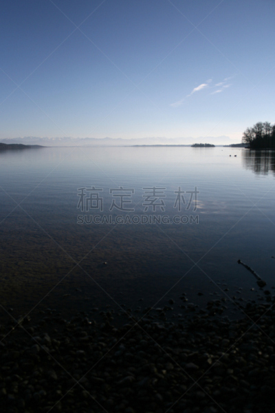 施塔恩贝格湖,湖,垂直画幅,山,无人,户外,德国,巴伐利亚塑像,摄影