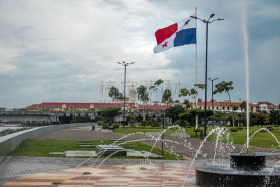 巴拿马,巴拿马城,casco viejo,喷泉,背景,古城,圣弗兰西斯哥教堂,阿西西,腰带,教堂