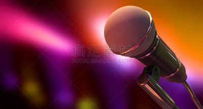 麦克风,彩色背景,爵士乐,声波,粉色,传声器架,紫色,塑胶,图像,无人