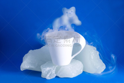 马克杯,蒸汽,小熊,白色,小雕像,在上面,饮料,茶,热,美术工艺