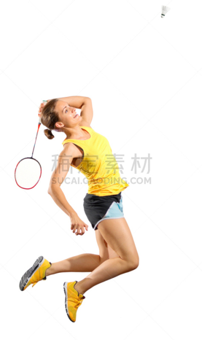 女人,毽子,羽毛球运动,垂直画幅,制服,仅成年人,青年人,运动,球拍