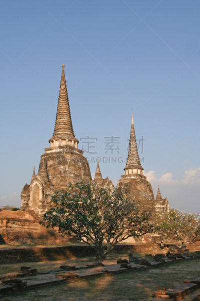 帕西桑波特寺院,垂直画幅,大城,无人,古老的,石材,僧院,泰国,石头,球体