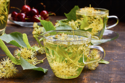 茶树,玻璃,仅一朵花,清新,杯,欧锻树,两个物体,芳香的,水平画幅,饮料