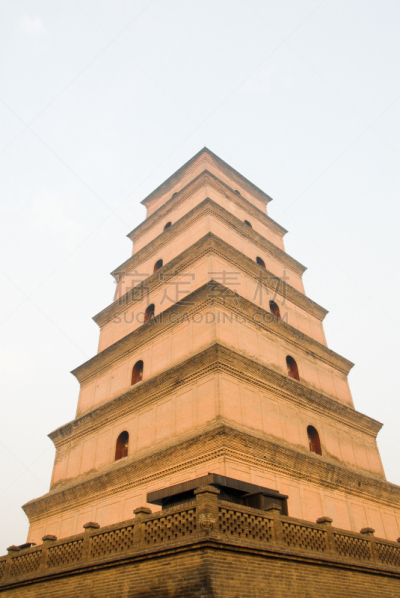 西安,宝塔,早晨,中国,野外动物,巨大的,大雁塔,唐朝,佛经,陕西省