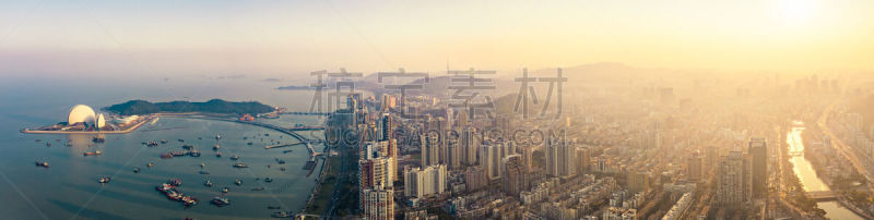 风景,珠海,船,航空器拍摄视角,交通,云,4k分辨率,公路,交通方式,现代