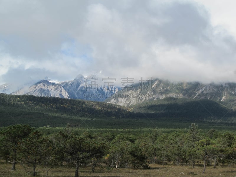 丽江,中国,云南省,视角,玉龙雪山,香格里拉县,玉器,天空,美,公园