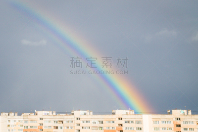 秋天,彩虹,伦敦城,在上面,色彩鲜艳,自然,灰色,水平画幅,无人,蓝色