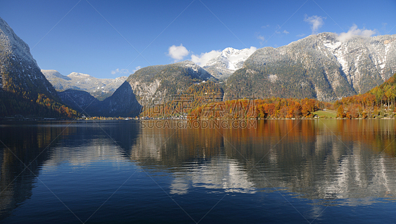 哈尔施塔特湖,秋天,哈尔施塔特,自然,水,美,寒冷,水平画幅,雪,无人