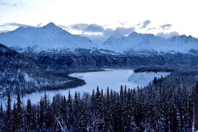马塔牛斯加河,冻结的,马塔努损卡谷地,美国,水平画幅,雪,冰河,无人,户外,冰