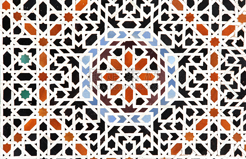 摩洛哥,镶嵌图案,墙,传统,大特写,艺术,水平画幅,无人,卡萨布兰卡,古老的