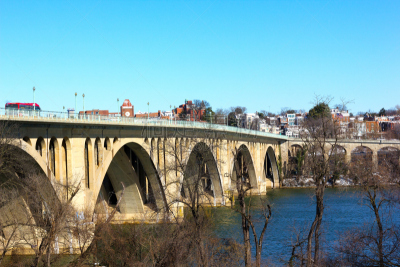 key bridge,冬天,乔治镇,罗丝林,波托马克河,维吉尼亚,水,天空,水平画幅,雪