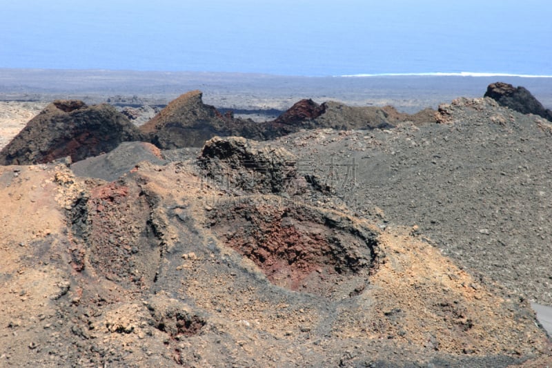 兰萨罗特岛,timanfaya national park,火山渣锥,死火山,休眠火山,水平画幅,无人,大西洋,大西洋群岛,户外