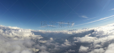 天空,蓝色,云,阿尔卑斯山脉,航拍视角,4000米,水平画幅,无人,全景,云景