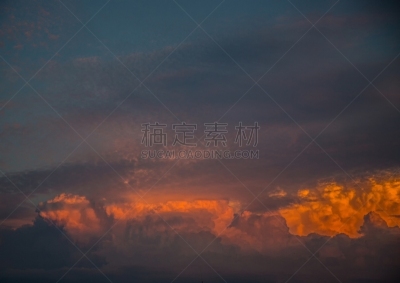 埃朗根,积雨云,黄昏,太阳,德国,在上面,伦敦城,巴伐利亚,自然,天空