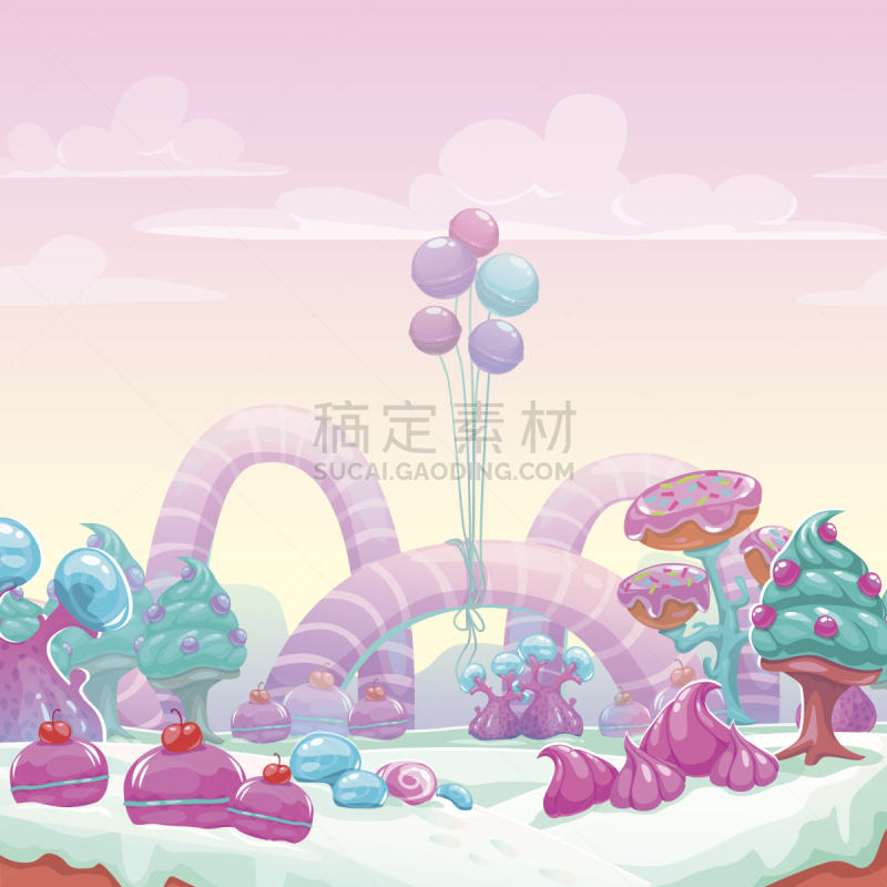 幻想,可爱的,地球形,背景,自然美,糖果,飘然,奶油巧克力软糖,童话故事,正方形