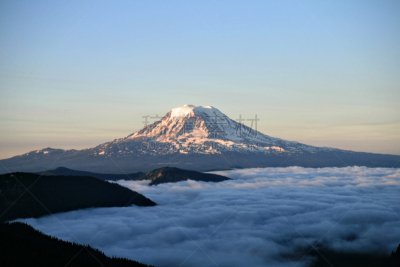 云,在上面,阿达曼山,华盛顿州,天空,宁静,水平画幅,山,无人,户外