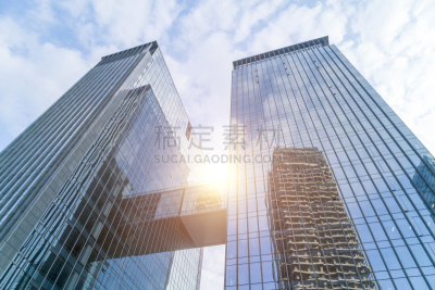 办公大楼,现代,建筑,幕墙,豪宅,天空,美,新的,水平画幅,无人