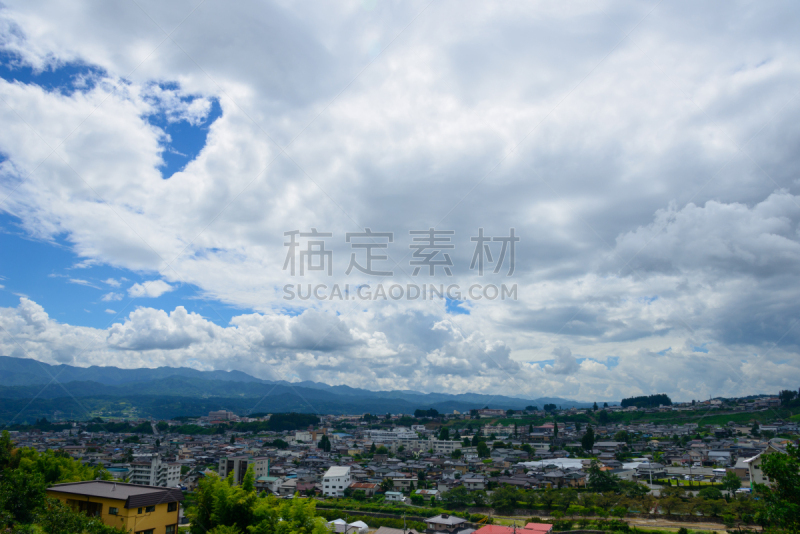 长野县,日本,都市风景,颐达,自然,天空,水平画幅,高视角,无人,赤石山脉