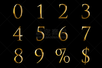 黄金,百分比号,符号,文字,华贵,数字,金属质感,黄色,标志,装饰