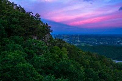 坎伯兰县,天空,粉色,山口,在上面,坎波兰县高原,蓝色山脊山脉,阿巴拉契亚山脉,美国,国家公园