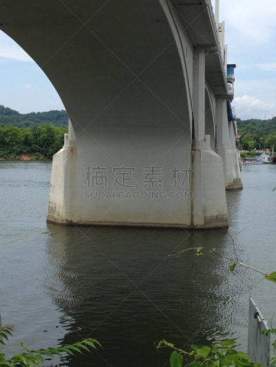 桥,六月,正下方视角,田纳西河,查塔努加,垂直画幅,无人,摄影,旅游,旅行