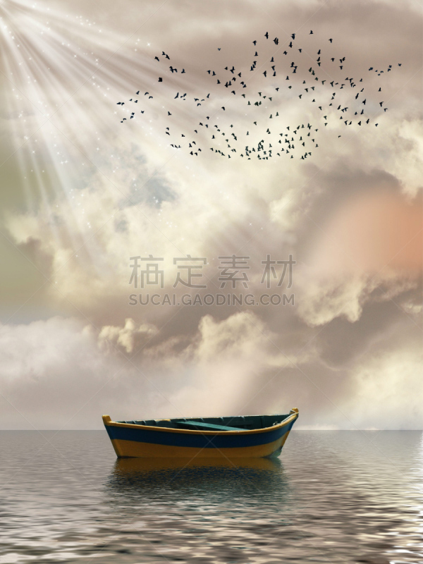地形,幻想,垂直画幅,天空,夜晚,公主,月亮,鸟类,户外,云景